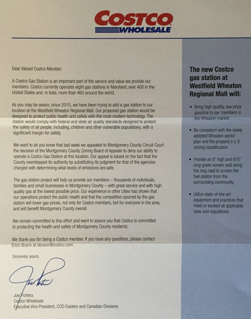 Costco Mailing on Wheaton Gas Station Seventh State