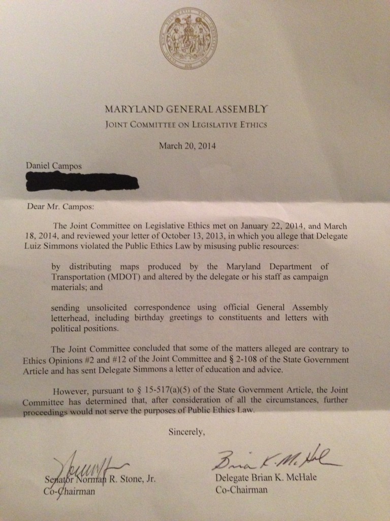 Simmons Ethics Letter
